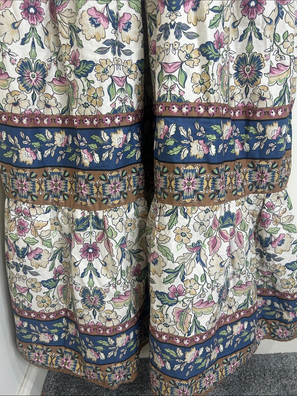 CYNTHIA ROWLEY Floral Tiered Maxi Dress Size Small - Picture 8 of 14